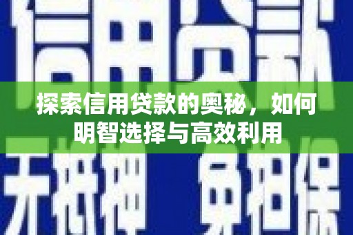 莱阳探索信用贷款的奥秘，如何明智选择与高效利用