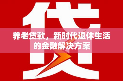 莱阳养老贷款，新时代退休生活的金融解决方案